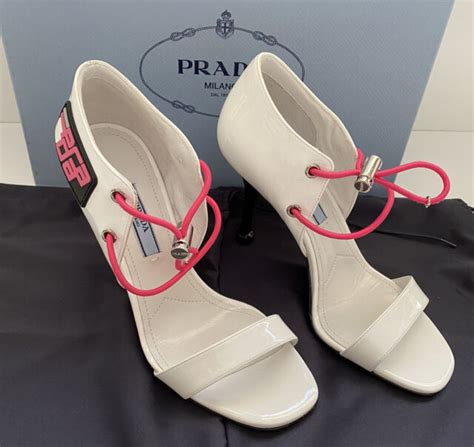 prada milano shoes white|Prada flat heel shoes.